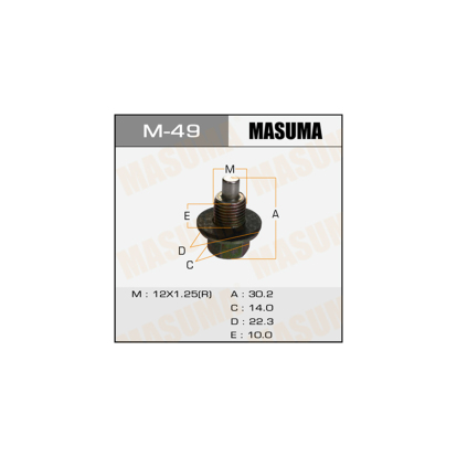 Пробка масляного поддона M49 Masuma (фото №1)